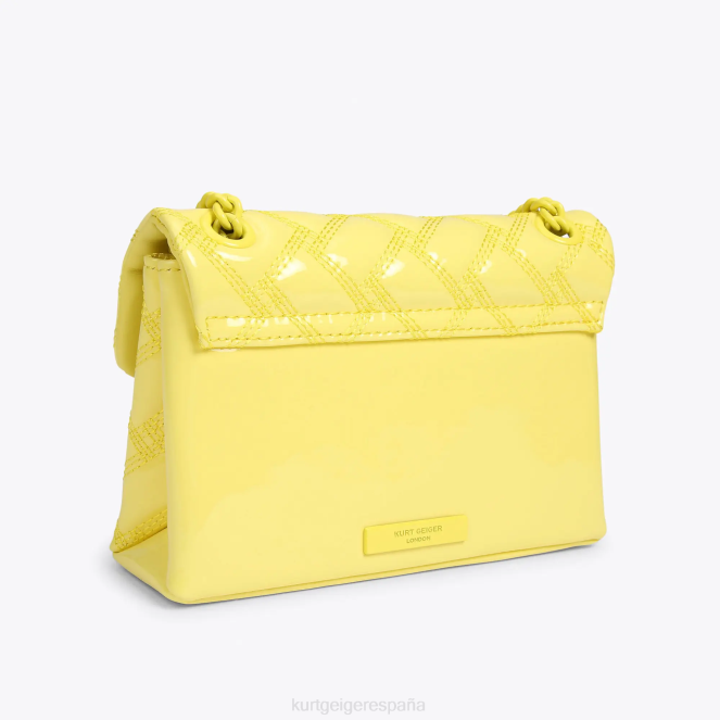 Kurt Geiger mujer londres mini kensington empapar 2LPR79 | bolsas amarillo